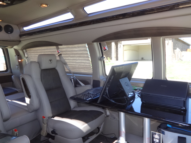 Inside a Metroplex Appraisal Network mobile office vehicle
